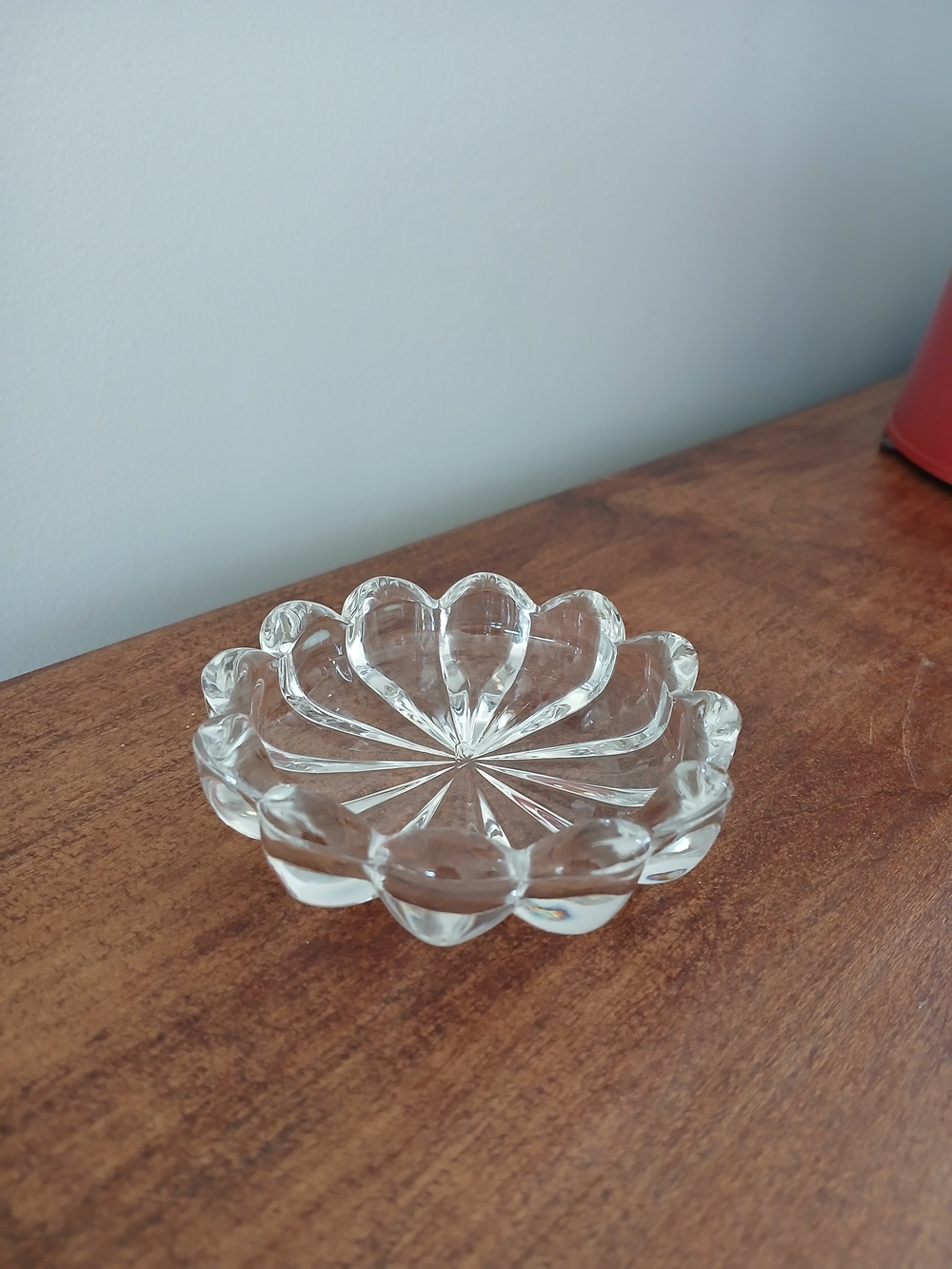 Vintage Heisy Crystolite Clear Glass Coaster Jewelry Dish